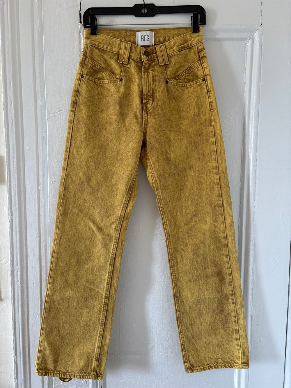 BDG Mustard Yellow Acid Wash High-Rise Cowboy Jeans